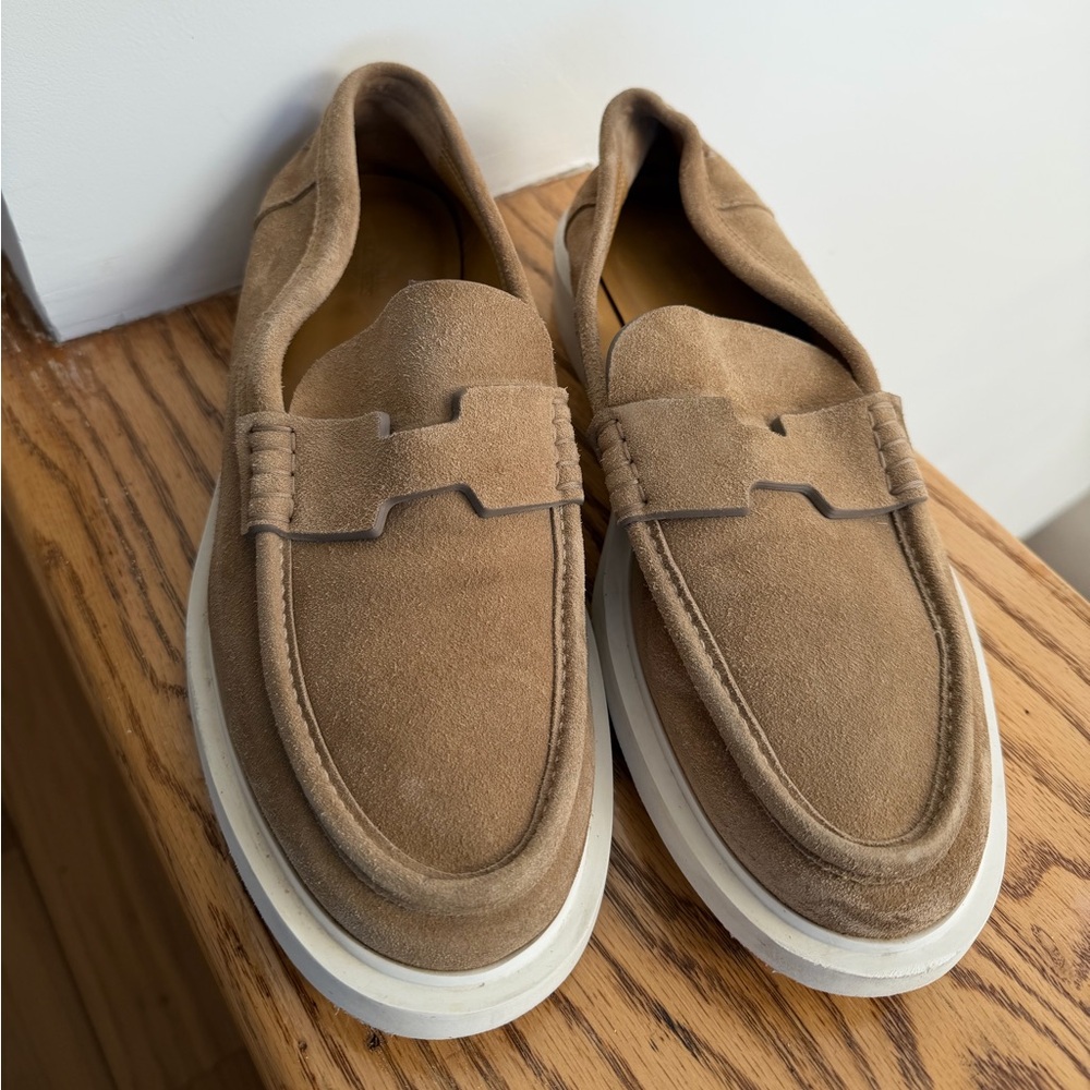Hermes Light Brown Suede Loafers